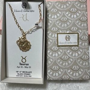House of Harlow 1960 Gold Taurus Necklace zodiac